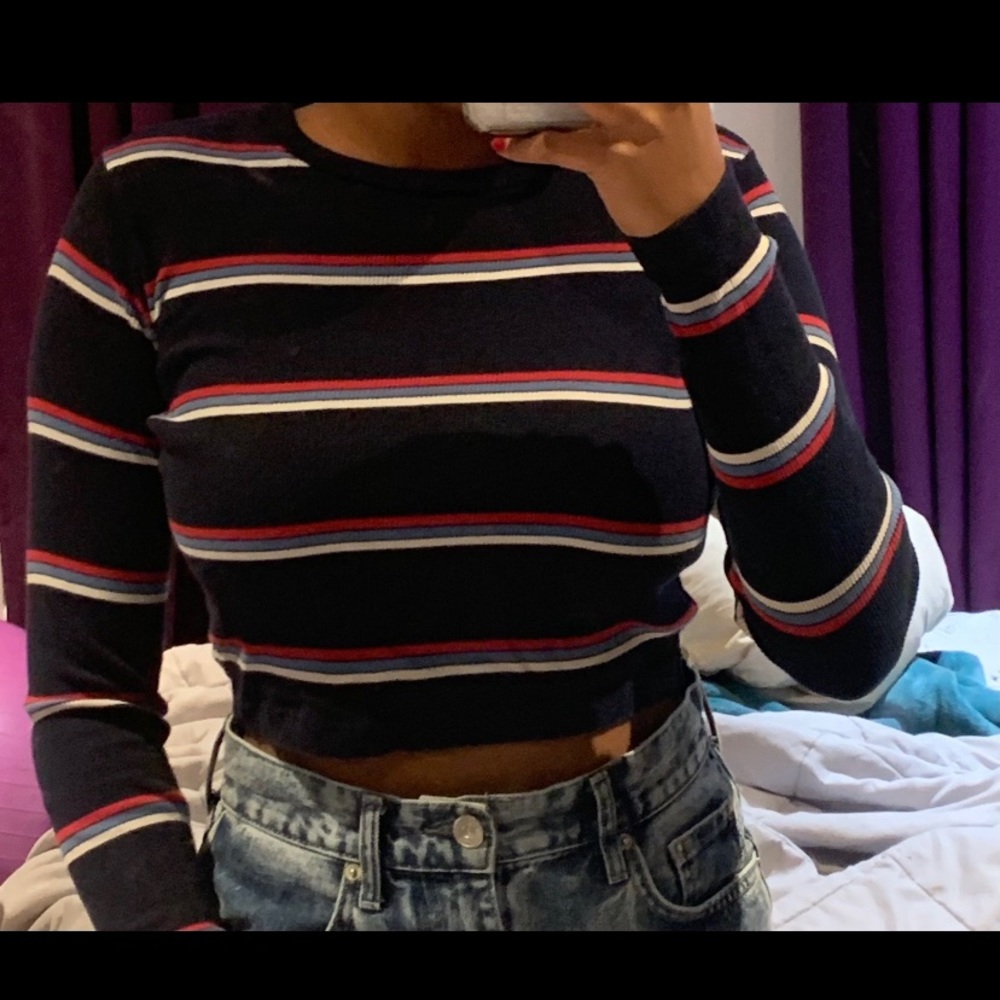 Brandy Melville long sleeve stripped top